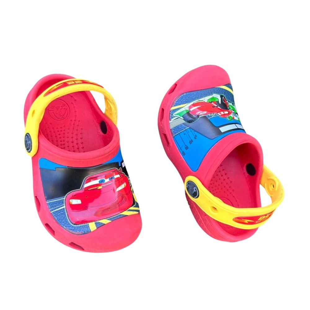 Crocs Kids Disney‎ Pixar Cars Lightning McQueen Clogs Infant Toddler Size 6/7